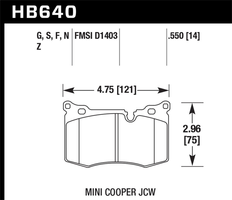 Mini Cooper Brake Pad Set - Front - Hawk Performance - HPS - `09-`10